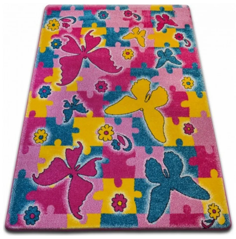 Detský kusový koberec Motýle ružový, Velikosti 140x190cm