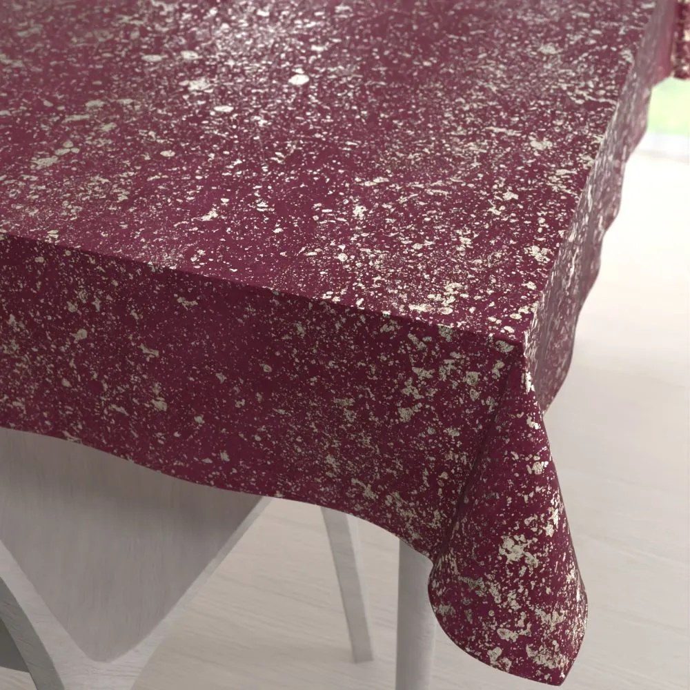 Biante Veľký zamatový obdĺžnikový obrus Isabela IBL-006 Gold Design vínový 180x220 cm