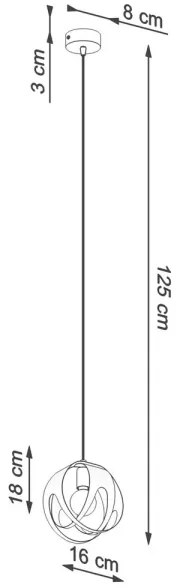 Sollux SL.1087 - Luster na lanku TULOS 1xE27/60W/230V čierna