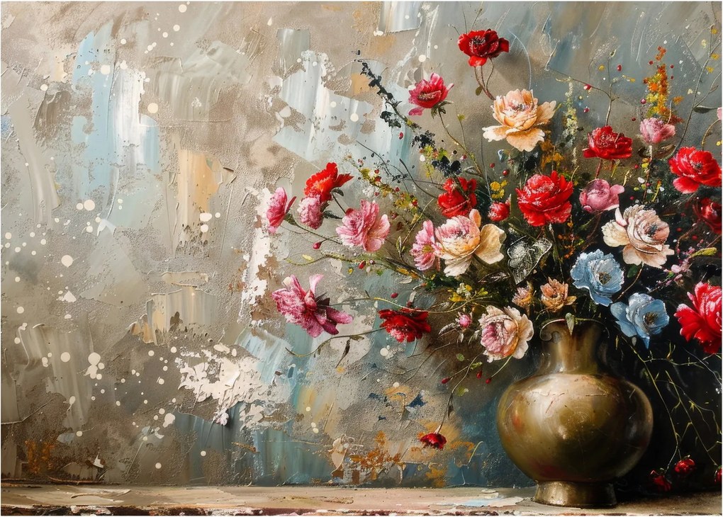 Sklenený obraz - Váza kvetov (70x50 cm)