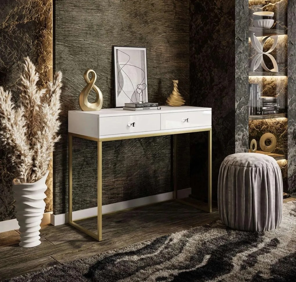 KONZOLA EDWARD BIELA / ZLATÝ PODSTAVEC KRYŠTÁL