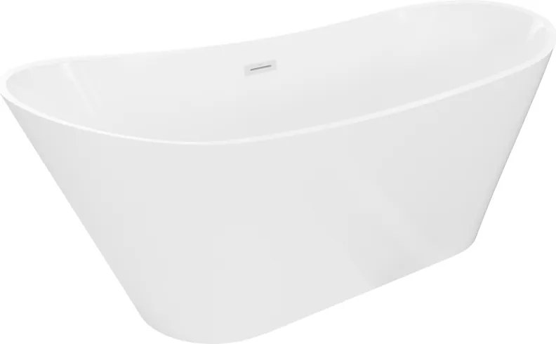 Mexen Dora, voľne stojaca vaňa 160 x 75 cm, biela, biely prepad, 52071607500-20