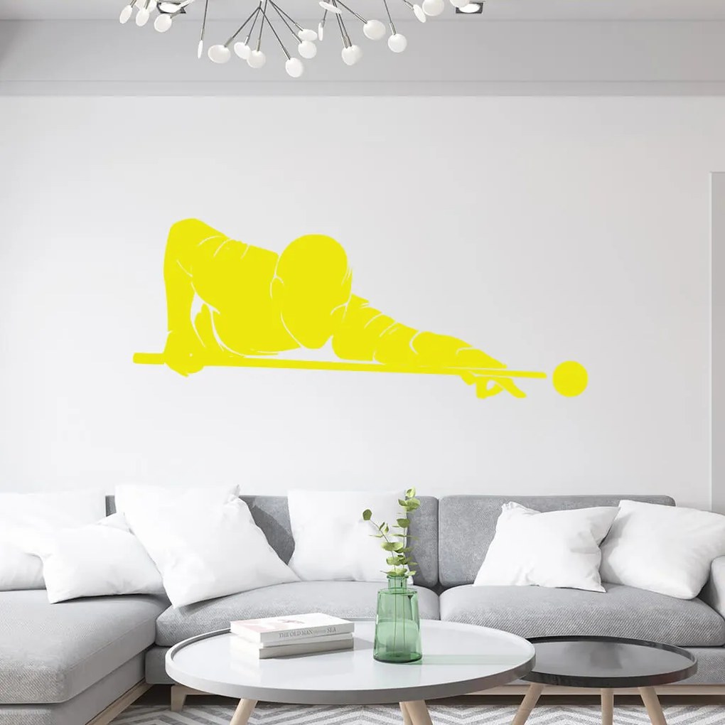 Veselá Stena Samolepka Hráč biliardu Farba: fialová, Veľkosť: 60 x 23 cm
