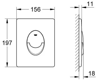 GROHE 38505SH0 - Ovládacie tlačidlo SKATE AIR 156 × 197 mm biele