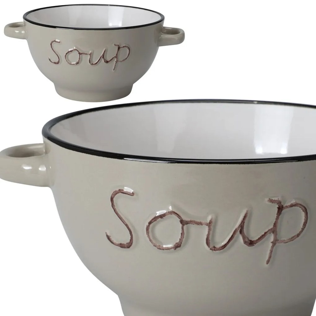 Kameninová miska na polievku Soup 650 ml béžová