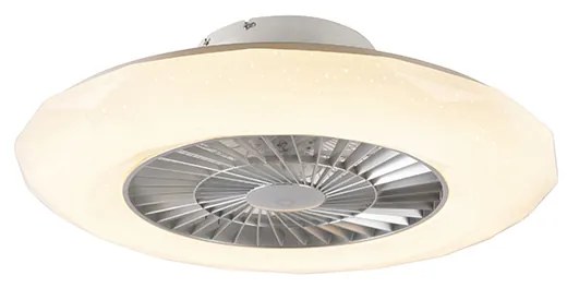 Stropný ventilátor strieborný vrátane LED s hviezdicovým efektom stmievateľný - Clima