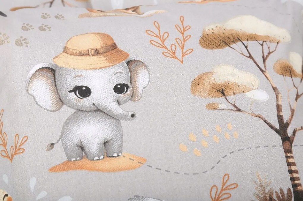 Detské bavlnené obliečky do postieľky 120x90 cm BABYMAM PREMIUM - Dobrodružstvo v džungli