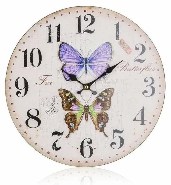 Nástenné hodiny Butterflies, pr. 34 cm