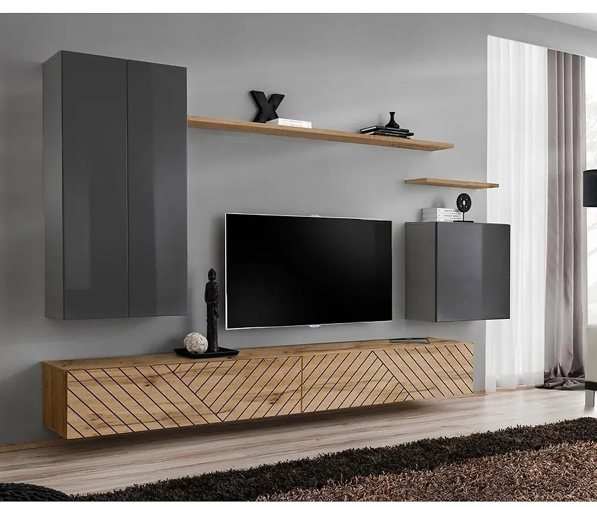 Obývacia Stena Switch II Line Grafit/Wotan