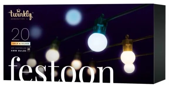 Twinkly TWF020GOP-BEU - LED Vonkajšia dekoratívna reťaz 20xLED 14m IP44 Wi-Fi