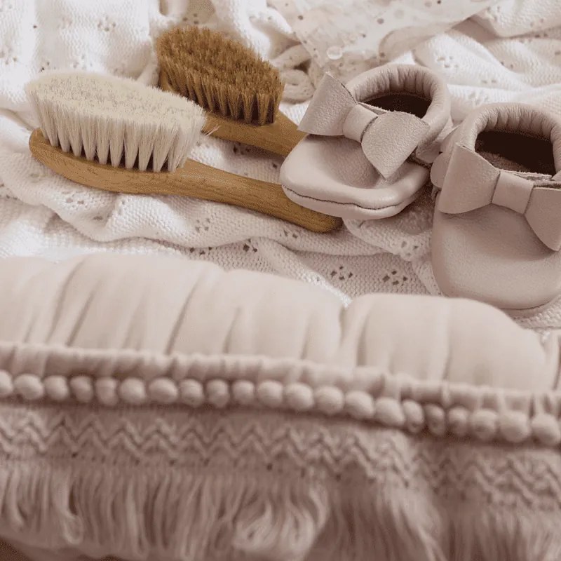 Hniezdo pre bábätko Boho púdrovo ružová