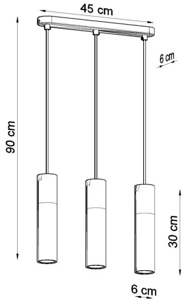 Sollux SL.0634 - Luster na lanku PABLO 3xGU10/40W/230V čierna