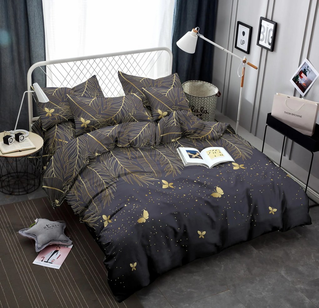 Obliečky z mikrovlákna VISATA čierne Rozmer obliečky: 70 x 90 cm | 140 x 200 cm