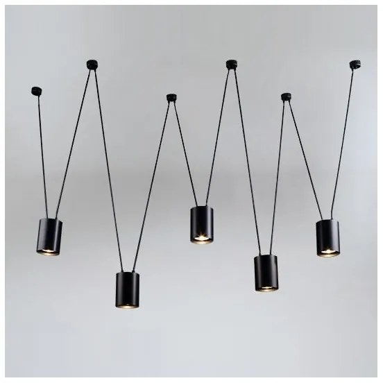 Shilo 9023 - Luster na lanku VIWIN 5xGU10/15W/230V pavúk čierna