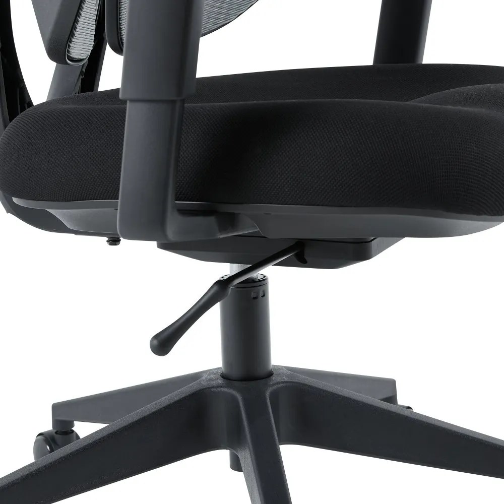 Herná ergonomická stolička ERACER H3246 — sieť / látka, sivá / čierna