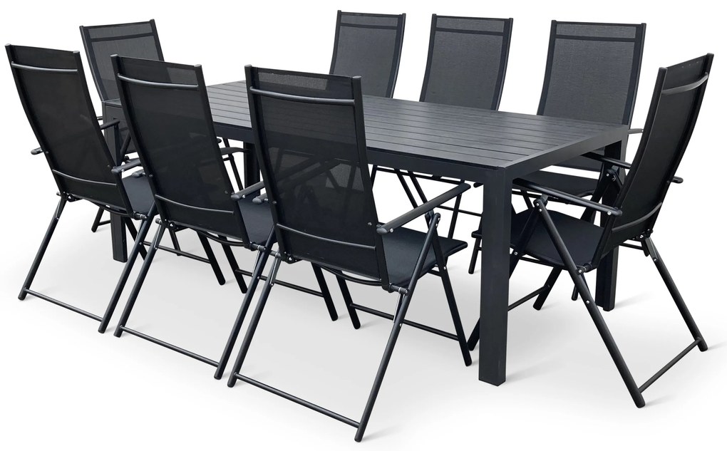 Záhradný jedálenský set Viking XL 190cm + 8x kovová stolička Pia