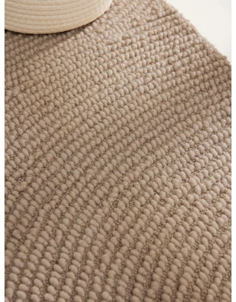 Béžový ručne tkaný vlnený okrúhly koberec ø 120 cm Eleni Light Beige – Hanse Home