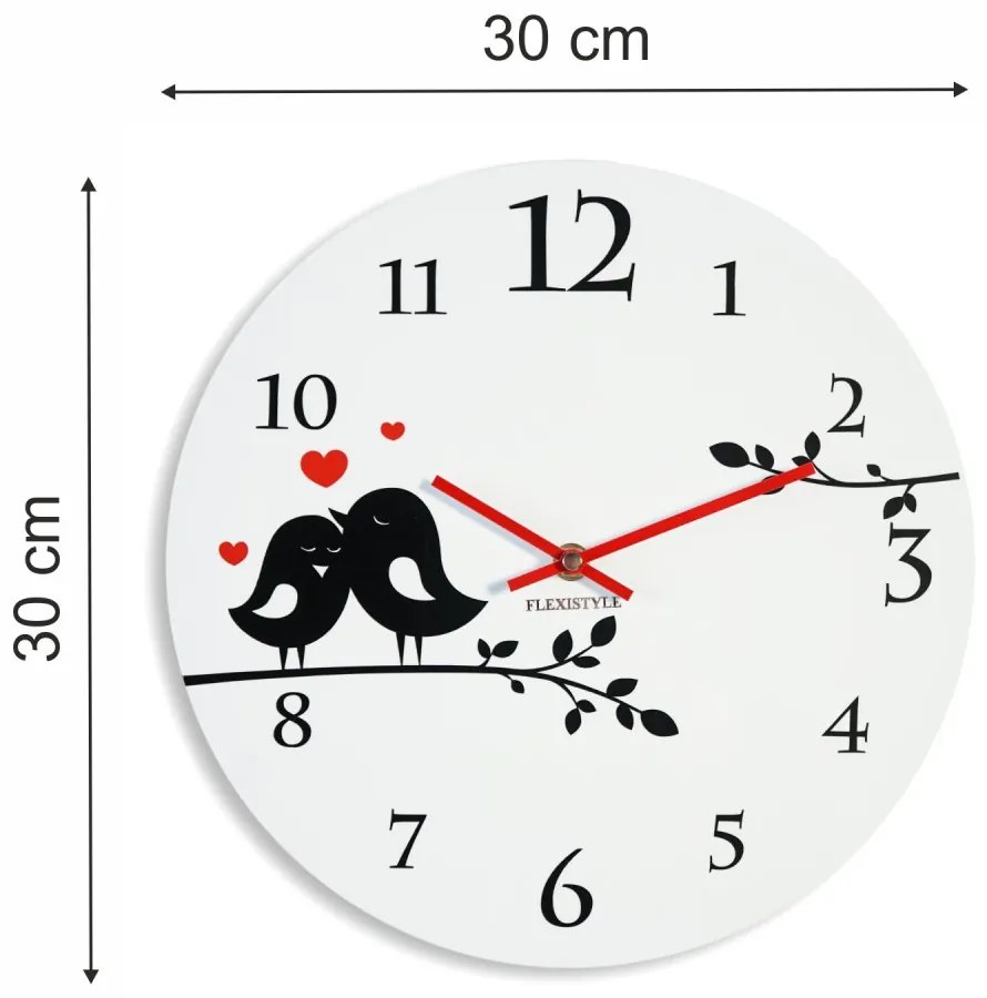 Okrúhle detské hodiny so srdiečkami ružová
