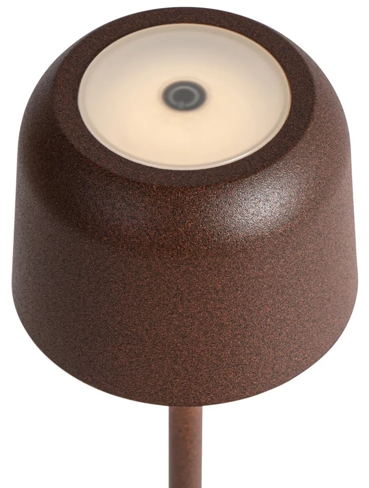 Nabíjateľná stolová lampa v tvare huby hrdzavohnedá vrátane nabíjacej stanice - Raika
