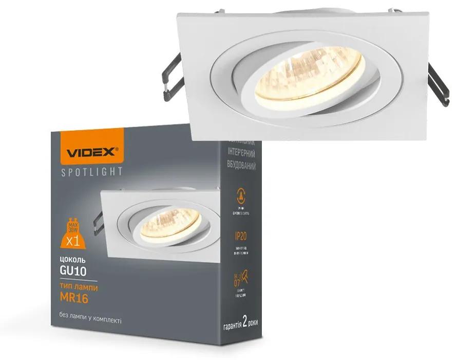 Otočné štvorcové bodové LED svietidlo – biele | VIDEX