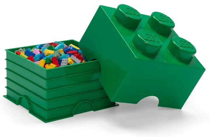 Zelený úložný box štvorec LEGO®