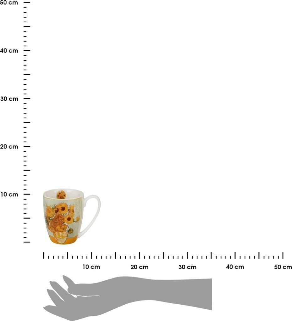 Porcelánový hrnček s lyžičkou Van Gogh Sunflowers 360 ml