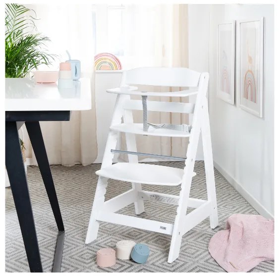 roba Detská drevená vysoká jedálenská stolička Sit Up (biela/flex)  (100306933)