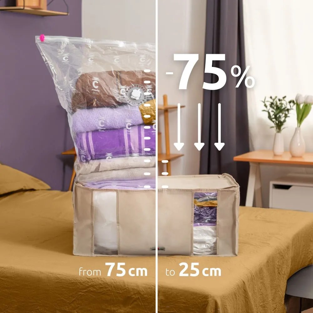 Vákuový látkový úložný box na oblečenie 65x50x27 cm Life – Compactor