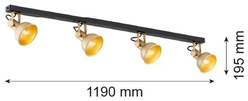 Argon 1801 - Bodové svietidlo LENORA 4xE14/7W/230V zlatá/čierna