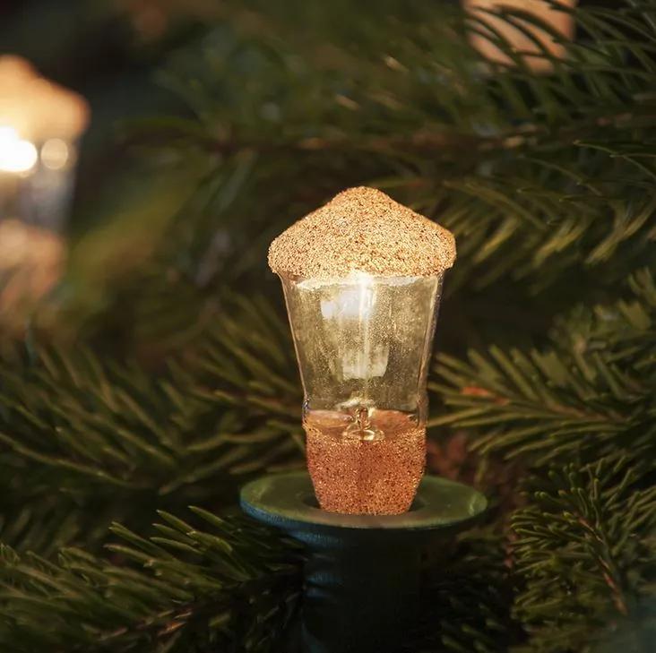 EXIHAND Vianočná reťaz, 12 žiaroviek v tvare medených lampášov, 7,7m