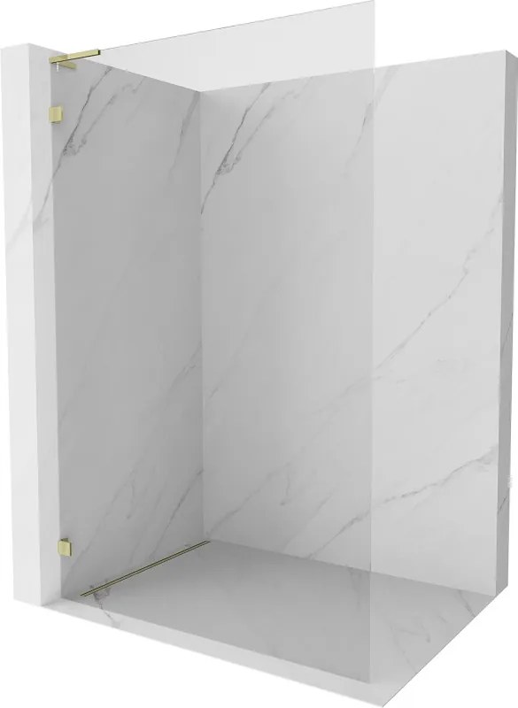 Mexen, Mexen Lunar L sprchová stena ľavá 60 x 200 cm, priehľadná 8 mm, zlatá - 830L-060-000-50-00-L