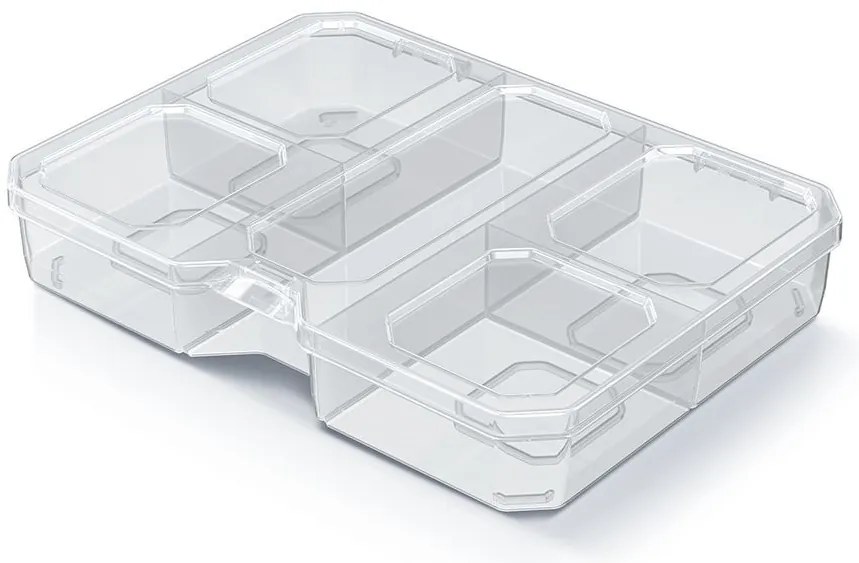 Triediaci organizér, úložný box na drobnosti, 5 priehradiek SQR box, 19 x 15 x 3,5