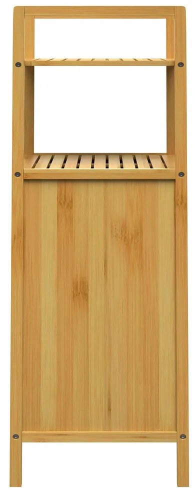 Bambusový regál s košom na bielizeň DORIS,  40x30x95cm, hnedá/krémová Casaria