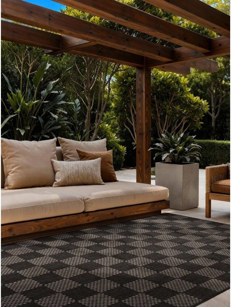 Čierny/krémový vnútorný a vonkajší koberec 160x230 cm Haringey Dorothy – Ted Baker