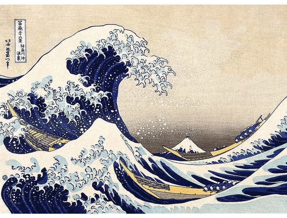 Trefl Drevené puzzle 200 - Veľká vlna pri pobreží Kanagawy - Hokusai Katsushika