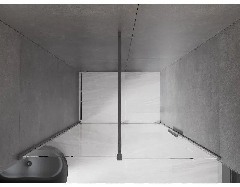 Mexen Velar, posuvné dvere do otvoru 150x200 cm, 8mm číre sklo, grafitová matná, 871-150-000-01-66