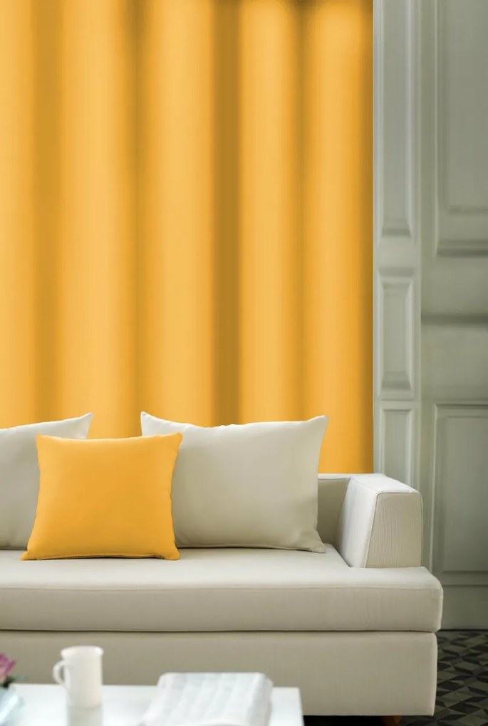 Zatemňovací dekoračný záves alebo látka, Blackout UNI, žltá, 150 cm 150 cm