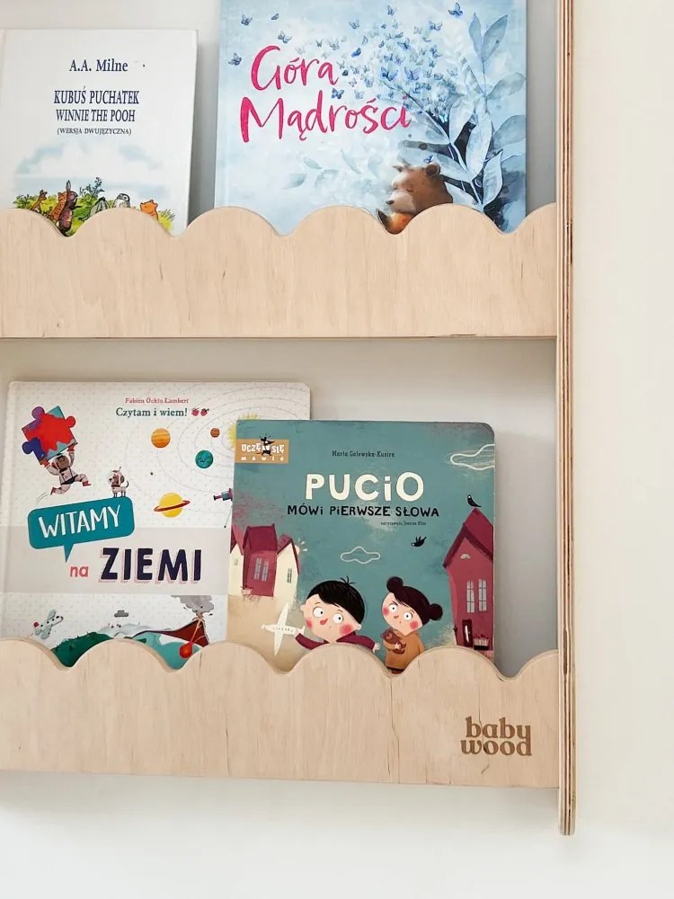 Detská nástenná polica veľká – 3 úrovne úložného priestoru Biela