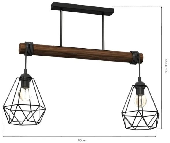 Prisadený luster ACERO 2xE27/60W/230V