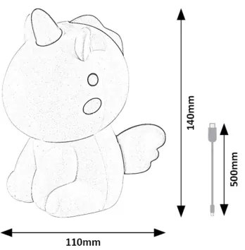 Rabalux 76020 - LED RGB Stmievateľná detská lampička UNICOO LED/0,45W/5V
