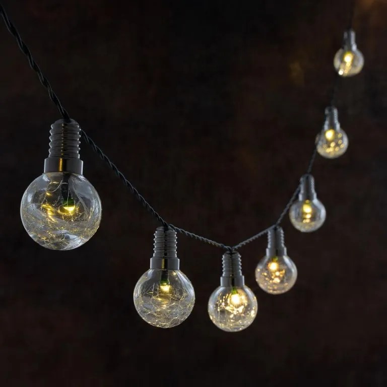 Sada solárnych svetelných reťazí 10 LED, 12 ks