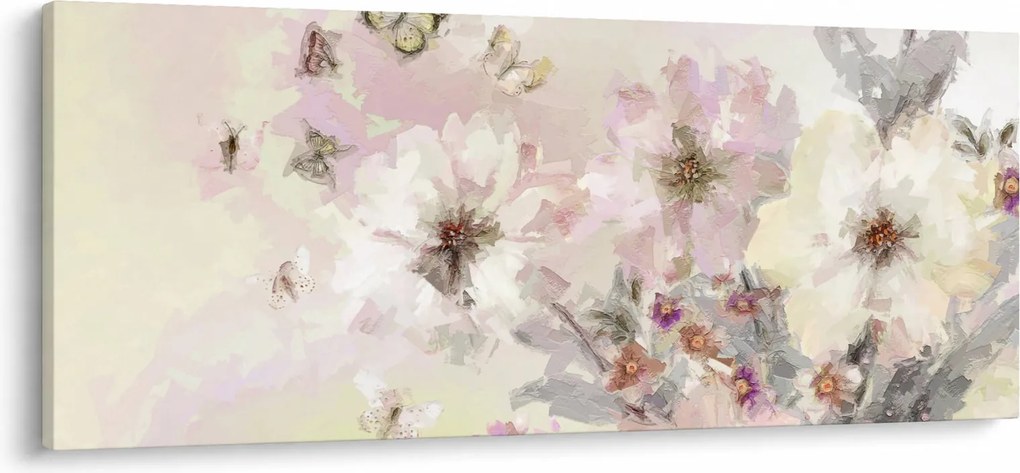 Obraz - Kvety, maľba (120x50 cm)