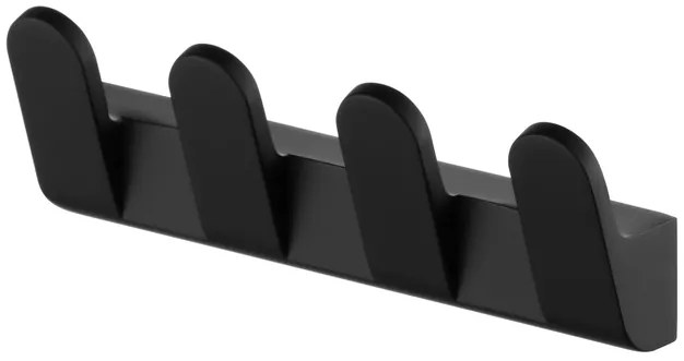 BISK Erga Futura, 4-háčikový vešiak na uteráky, čierna matná, ERG-02952