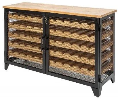 Vitrína na víno Winebar 127 cm prírodná - borovica