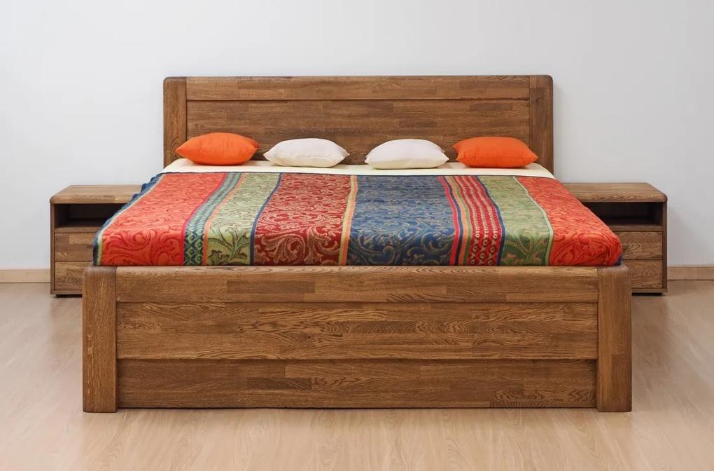 BMB ADRIANA FAMILY - masívna dubová posteľ 90 x 200 cm, dub masív