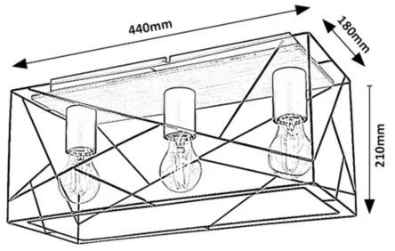 Rabalux 71023 - Stropné svietidlo BOIRE 3xE27/40W/230V
