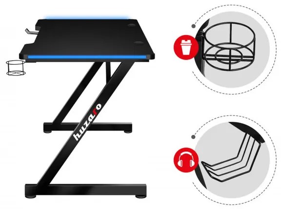 Herný stôl Hero - 2.5 čierny RGB