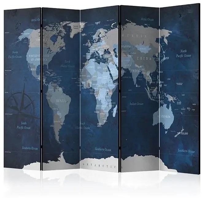 Paraván - Dark Blue World [Room Dividers] Veľkosť: 225x172, Verzia: Obojstranný