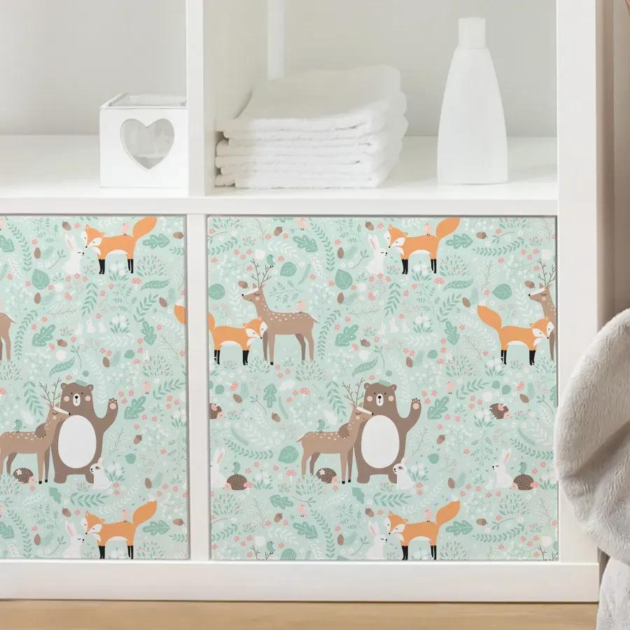 Manufakturer -  Detský vzor Forest Friends s lesnými zvieratkami nábytok fóliovaná detská izba