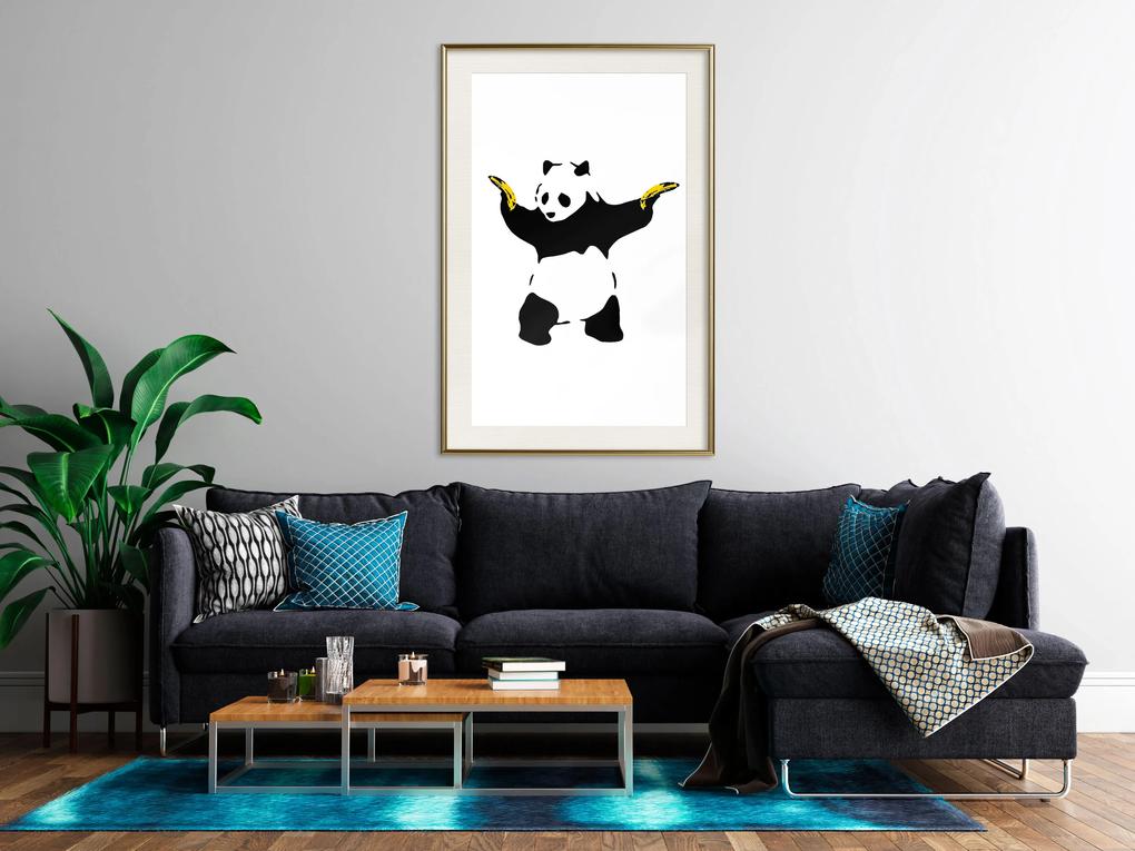 Artgeist Plagát - Panda with Guns [Poster] Veľkosť: 40x60, Verzia: Čierny rám s passe-partout